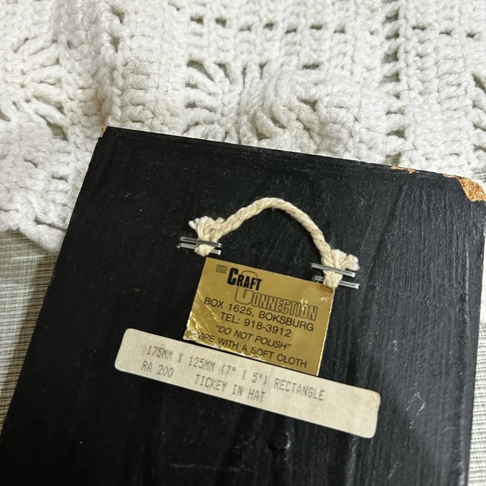Vintage tickey in hat copper wall plaque